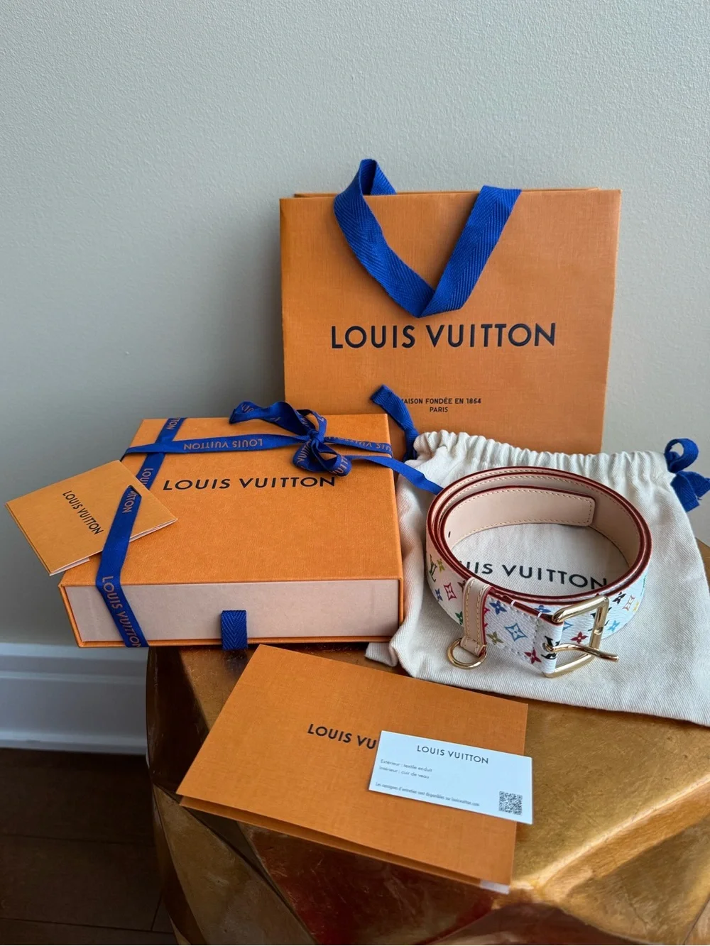NWT Louis Vuitton x Takashi Murakami - LV D-Ring 30mm belt, size 80cm (32 in)